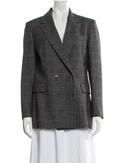 Pre-owned Maje Houndstooth Print Blazer In Gray