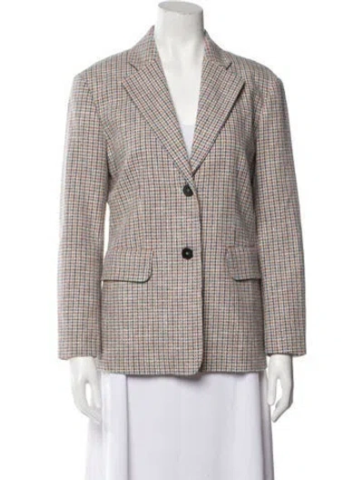 Pre-owned Maje Houndstooth Print Blazer In Neutral