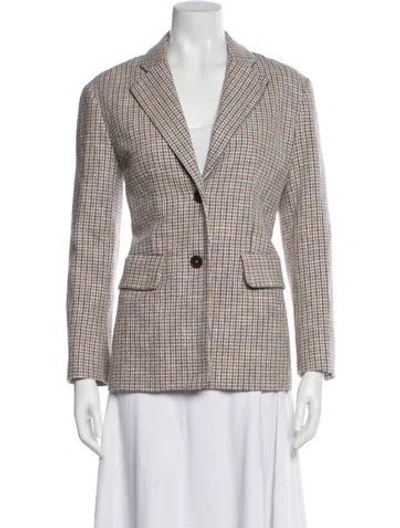 Pre-owned Maje Houndstooth Print Blazer In Neutral