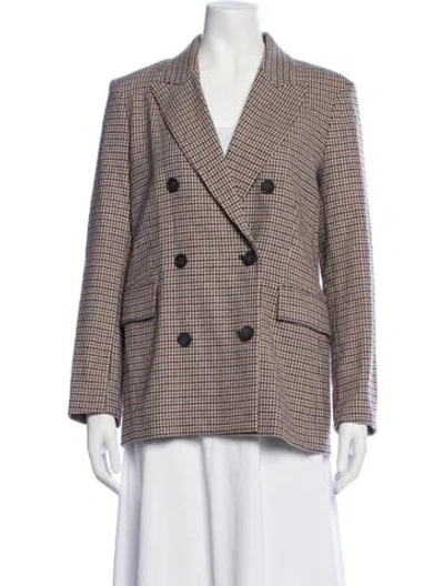 Pre-owned Maje Houndstooth Print Blazer In Neutrals