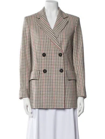 Pre-owned Maje Houndstooth Print Blazer W/ Tags In Neutral