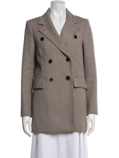 Pre-owned Maje Houndstooth Print Coat In Neutrals