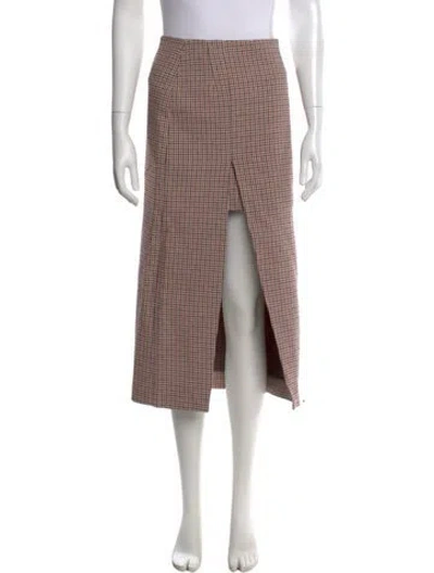 Pre-owned Maje Houndstooth Print Midi Length Skirt In Neutral