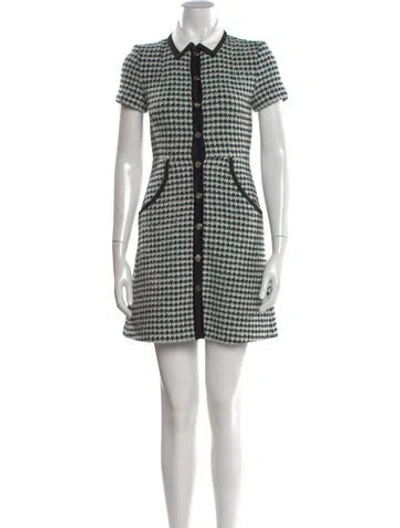 Pre-owned Maje Houndstooth Print Mini Dress In Multi