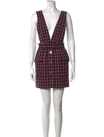 Pre-owned Maje Houndstooth Print Mini Dress In Multi
