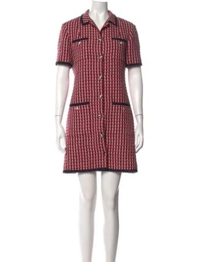 Pre-owned Maje Houndstooth Print Mini Dress In Multi