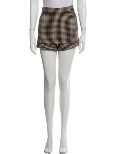 Pre-owned Maje Houndstooth Print Mini Shorts In Neutral