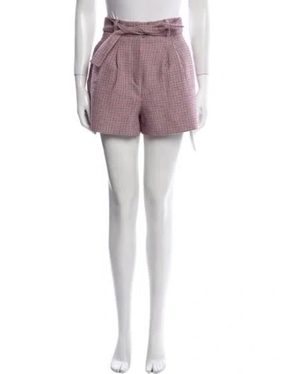 Pre-owned Maje Houndstooth Print Mini Shorts In Red