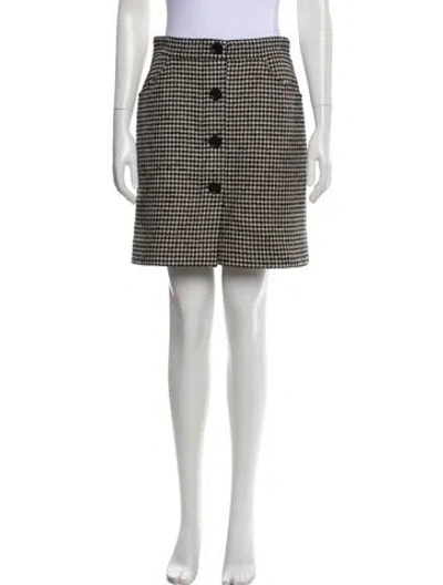 Pre-owned Maje Houndstooth Print Mini Skirt In Black