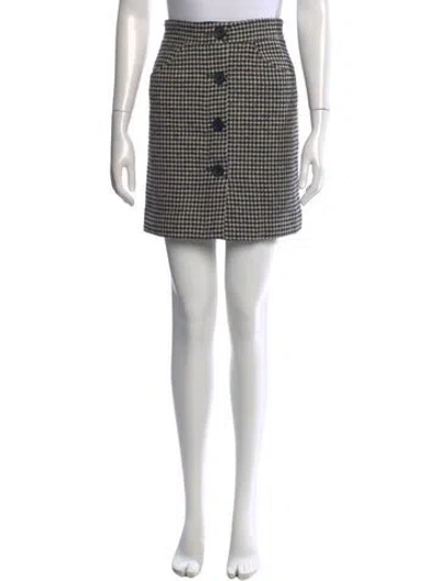 Pre-owned Maje Houndstooth Print Mini Skirt In Black