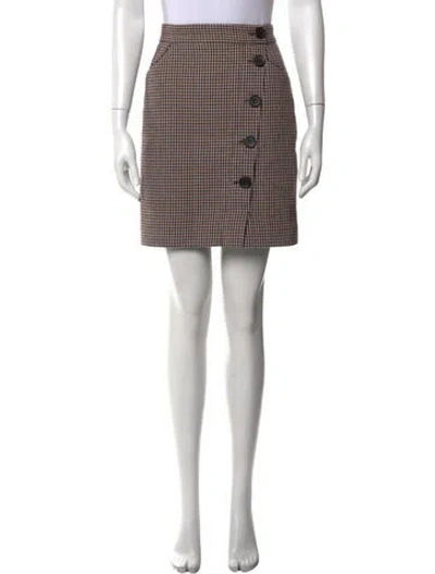 Pre-owned Maje Houndstooth Print Mini Skirt In Neutral