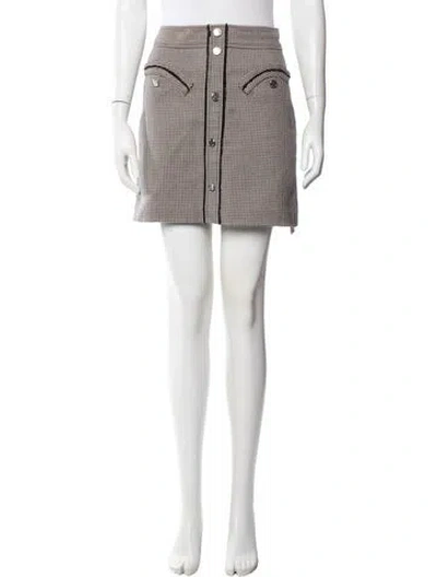 Pre-owned Maje Houndstooth Print Mini Skirt In Neutrals