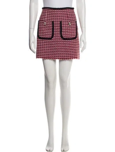 Pre-owned Maje Houndstooth Print Mini Skirt W/ Tags In Purple