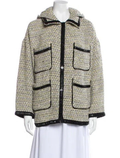 Pre-owned Maje Houndstooth Print Utility Jacket W/ Tags