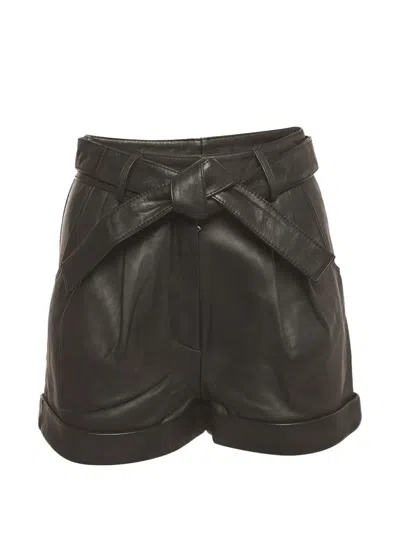 Pre-owned Maje Ibord Belted Shorts In Black
