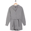 Maje Icarreau Windowpane Wool Blend Romper In Gray