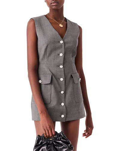 Maje Iendra Jewel Button Romper In Grey