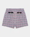 Maje Tweed Shorts In Blue / Red