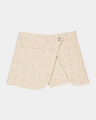 Maje Ilarte Tweed Shorts In Naturels