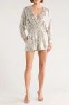 Maje Sequined Tulle Playsuit In Silver