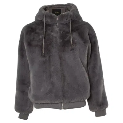 Pre-owned Maje , Imitation Fur Bomber In Grey In Gray