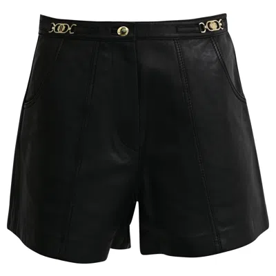Maje Imori High-waisted Shorts In Black Leather