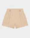 Maje Linen And Cotton Shorts With Darts In Beige