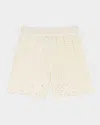 Maje Womens Crochet-knit Cotton Shorts Blanc