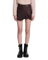 Maje Womens Bruns Button-embellished High-rise Wrap Stretch-knit Mini Skirt In Brown