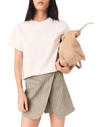 Maje Ipimousse Layered Pinstripe Skort In White