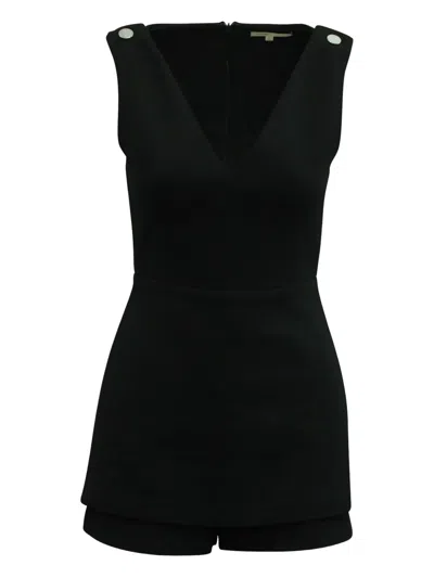 Pre-owned Maje Irisa Sleeveless Playsuit In Black