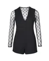 Maje Istoria Lace Romper Playsuit In Black Polyester In Black