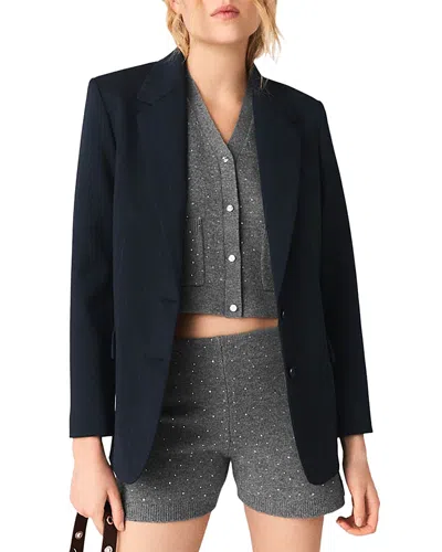 Maje Istra Rhinestone Knit Shorts In Black