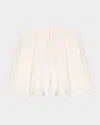 Maje Itela Embroidered Linen-blend Shorts In Ecru