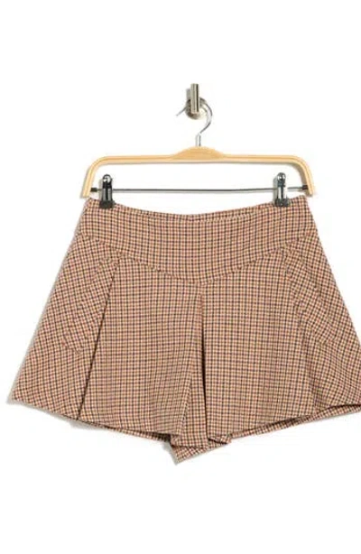 Maje Ivaisa Houndstooth Shorts In Brown