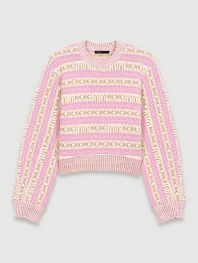 Maje Jacquard Jumper In Multi-coloured