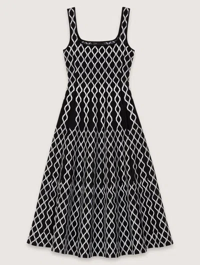MAJE JACQUARD KNIT MIDI DRESS