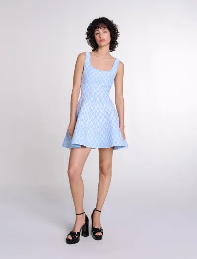 MAJE JACQUARD KNIT SHORT DRESS