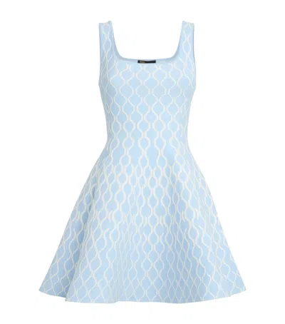 Maje Jacquard Mini Dress In Blue