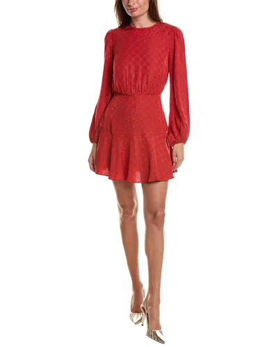 Maje Jacquard Mini Dress In Red