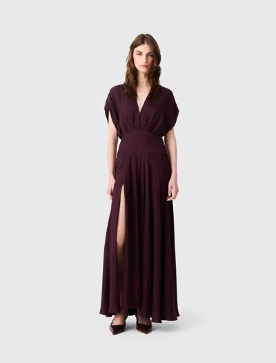 Maje Jacquard Print Maxi Dress In Animal Print