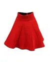 Maje Jamila Waffle Knit Pleated Skirt In Red Polyester In Red