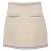 Maje Janessa Tweed Mini Skirt In White Cotton In White