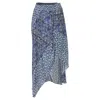 Maje Jartrani Batik-print Midi Skirt In Blue Cotton In Blue