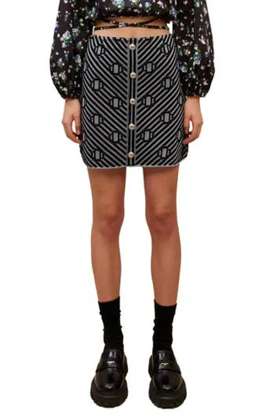Maje Jasmina Metallic Jacquard Skirt In Multi