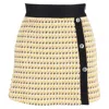 Maje Jaune Mini Skirt In Yellow Cotton Tweed