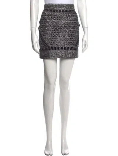 Pre-owned Maje Jazzon Argent Mini Skirt In Metallic/silver