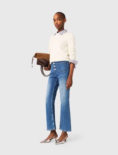 Maje Jean Denim À Poches In Blue