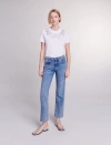 Maje Jeans With Braided Details In Blue
