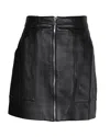 Maje Jelise Zipped Skirt In Black Leather In Black